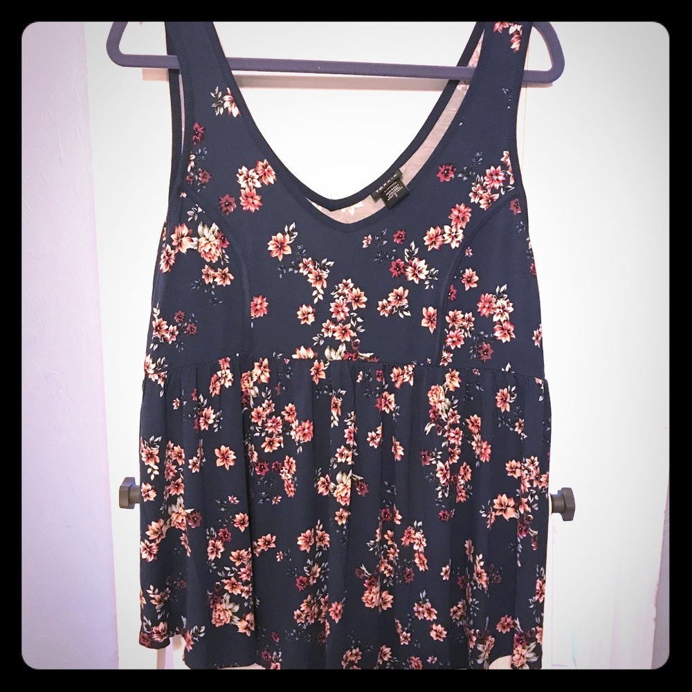 Torrid Tank - Navy with Pink Flowers